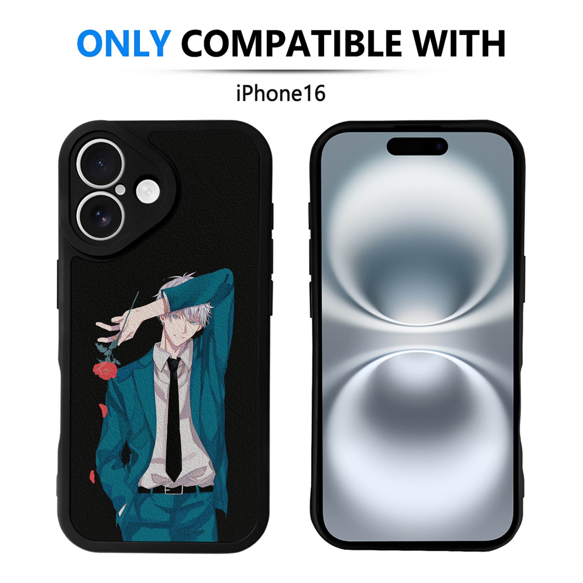 （画像用） 呪術廻戦 Jujutsu Kaisen 【iPhone 16シリーズ対応】シリコンスマホケース（レザー調） 材質：シリコン